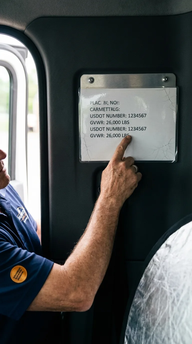 USDOT licensing placard verification in Ferris